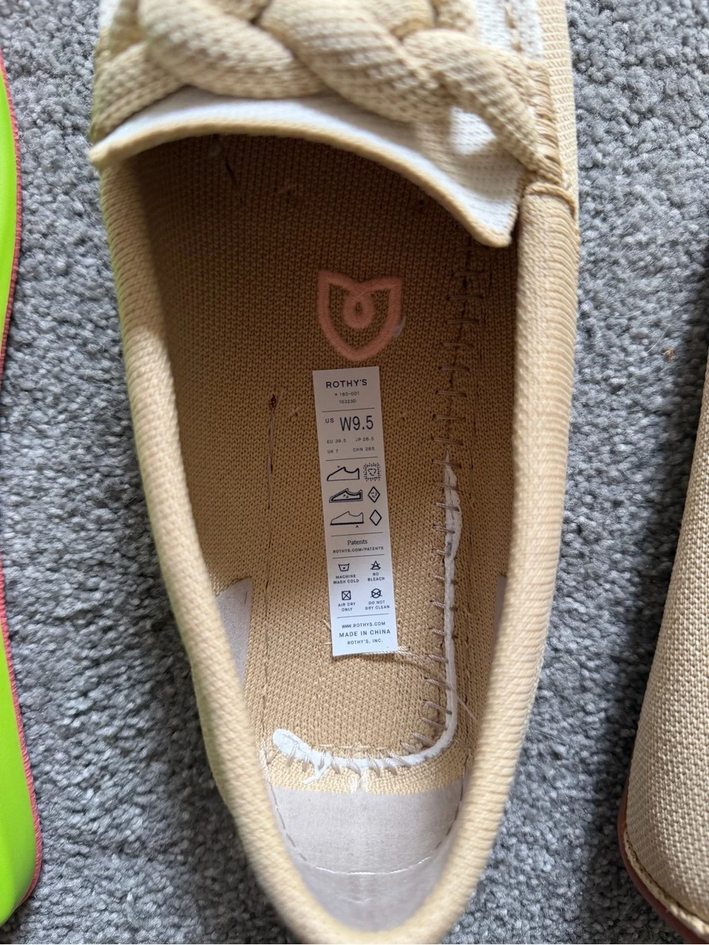 Size 9.5W Rothy's Women's The Braid Driver  Slip On Loafer